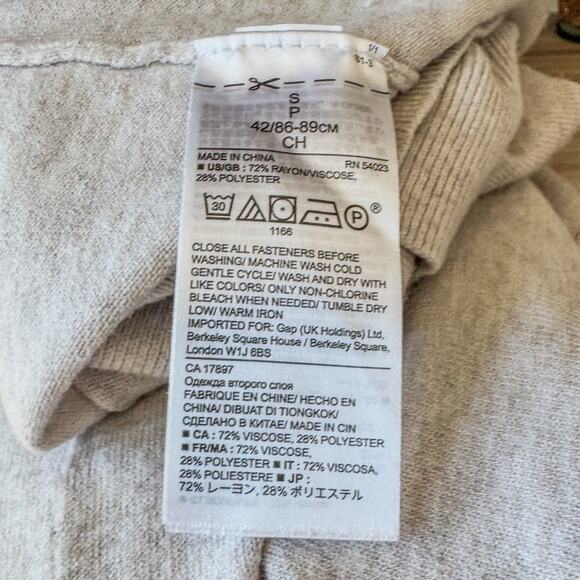 Banana Republic Womens Small Ultra Soft Ribbed Pocket Crew Neck Cardigan-Oatmeal - Picture 7 of 8